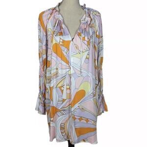 VICI Abstract Pink Swim Coverup Mini Dress Size Medium